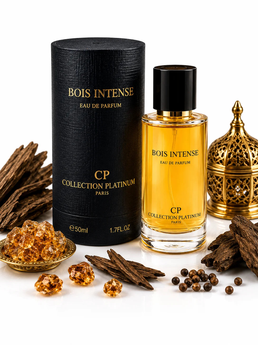 Collection Platinium Paris – Intense Wood Extrait de Parfum 50 ml | Made in France