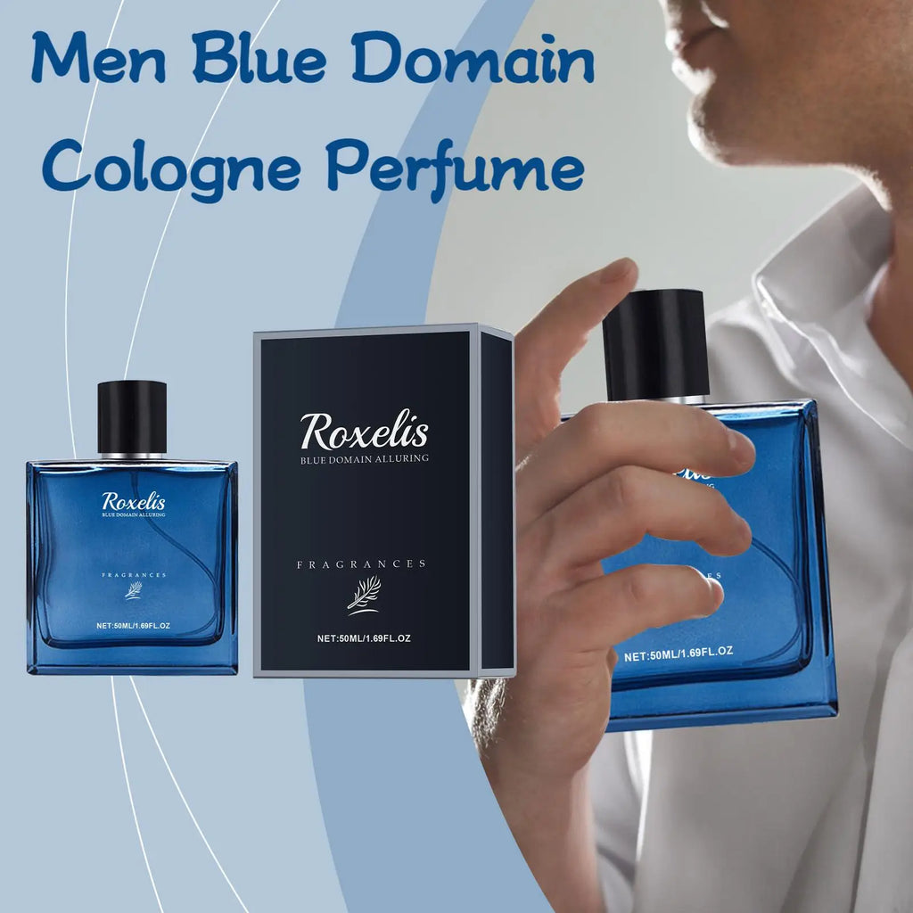 Roxelis Blue Domain Cologne Phéromone Homme 50ml – Senteur Citrusée Séduisante Longue Durée