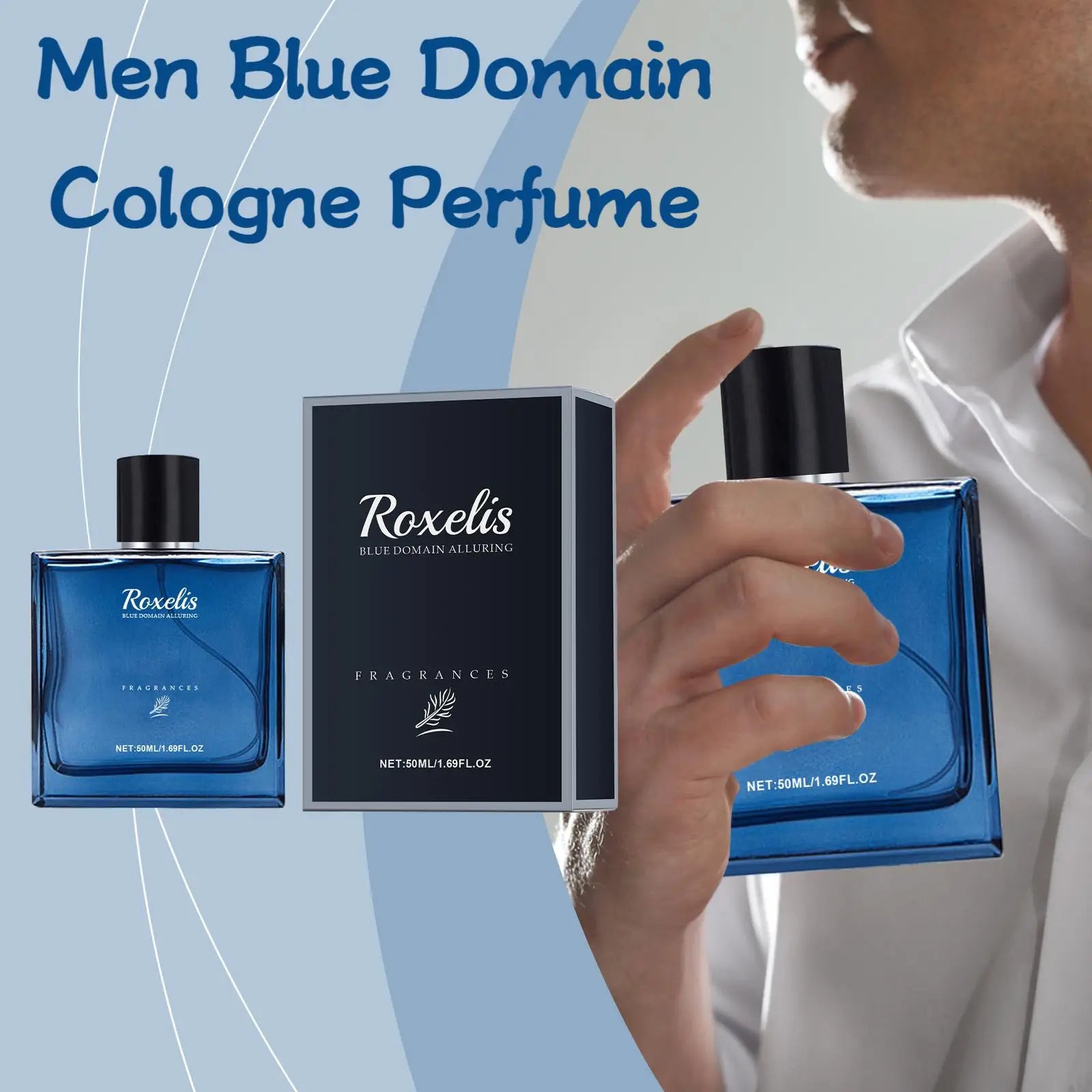 Roxelis Blue Domain Cologne Phéromone Homme 50ml – Senteur Citrusée Séduisante Longue Durée