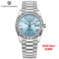 PAGANI DESIGN DD36 – Montre Automatique Homme Acier Inoxydable 316L | 100m Étanche | Bleu Glace