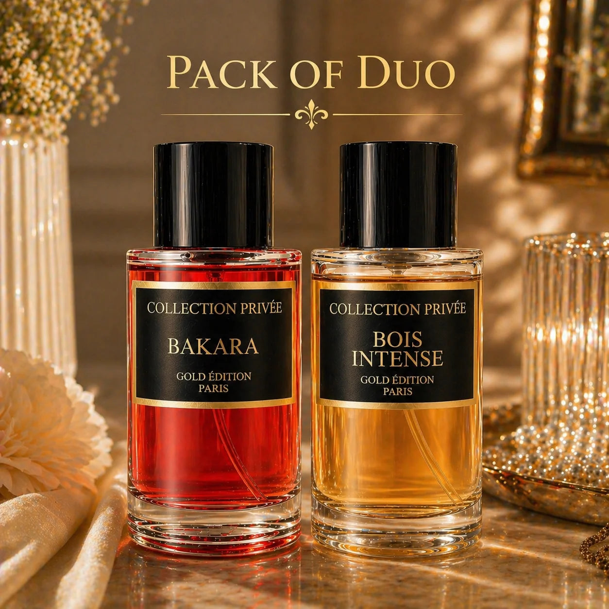 Coffret Duo Parfum Bois Intense & Bakara – Collection Privée Gold Edition 2x50ml