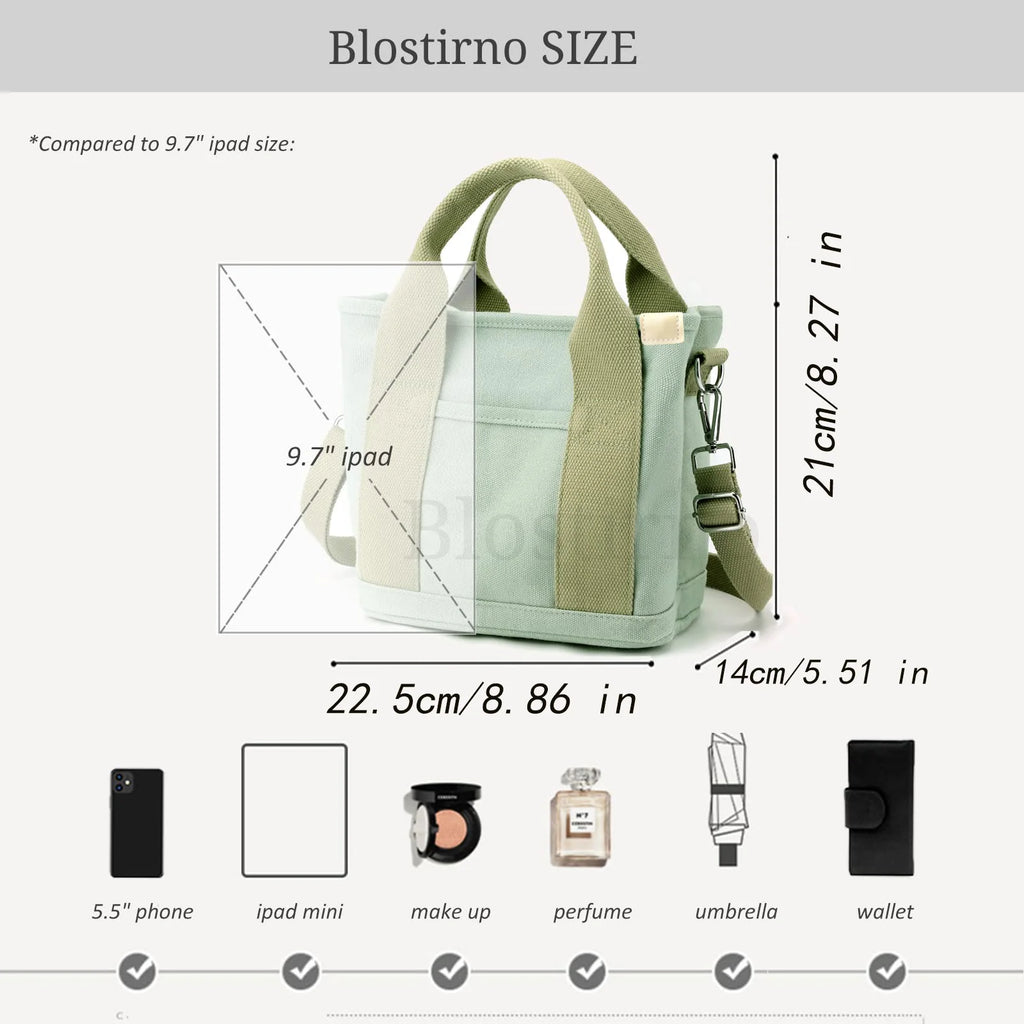 Petit Sac Cabas Femme en Toile – Bandoulière, Multipoches, Style Fashion