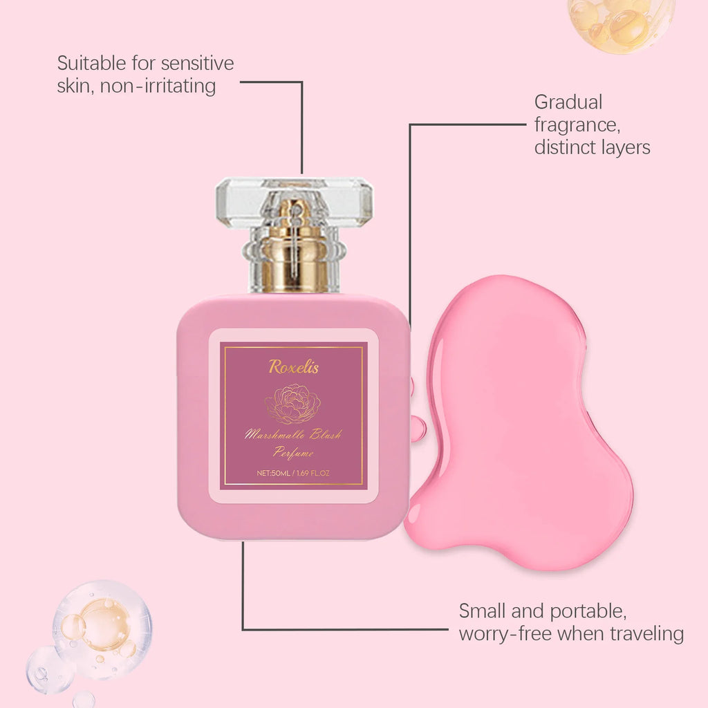 Roxelis Marshmallow Blush EDP Femme 50ml – Parfum Fraise Sucrée Romantique Longue Durée