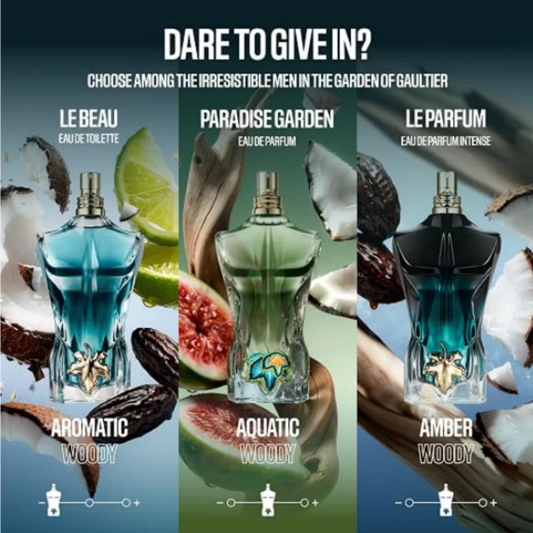 Jean Paul Gaultier Le Beau Le Parfum Intense Homme 125ml – Boisé Ambré Longue Durée