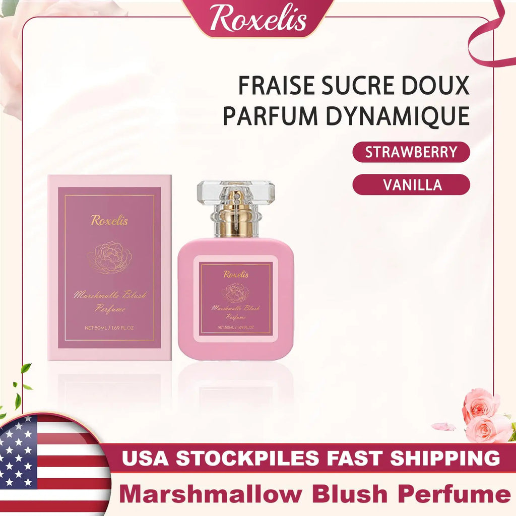 Roxelis Marshmallow Blush EDP Femme 50ml – Parfum Fraise Sucrée Romantique Longue Durée