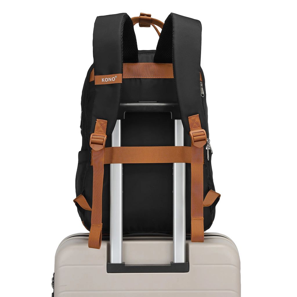KONO Polyester Oxford fabric Backpack Set Daytime Backpack with Matching Additional bag, Spacious with Multiple Compartments, Dimensions 29 × 17 × 42 cm for school and everyday
