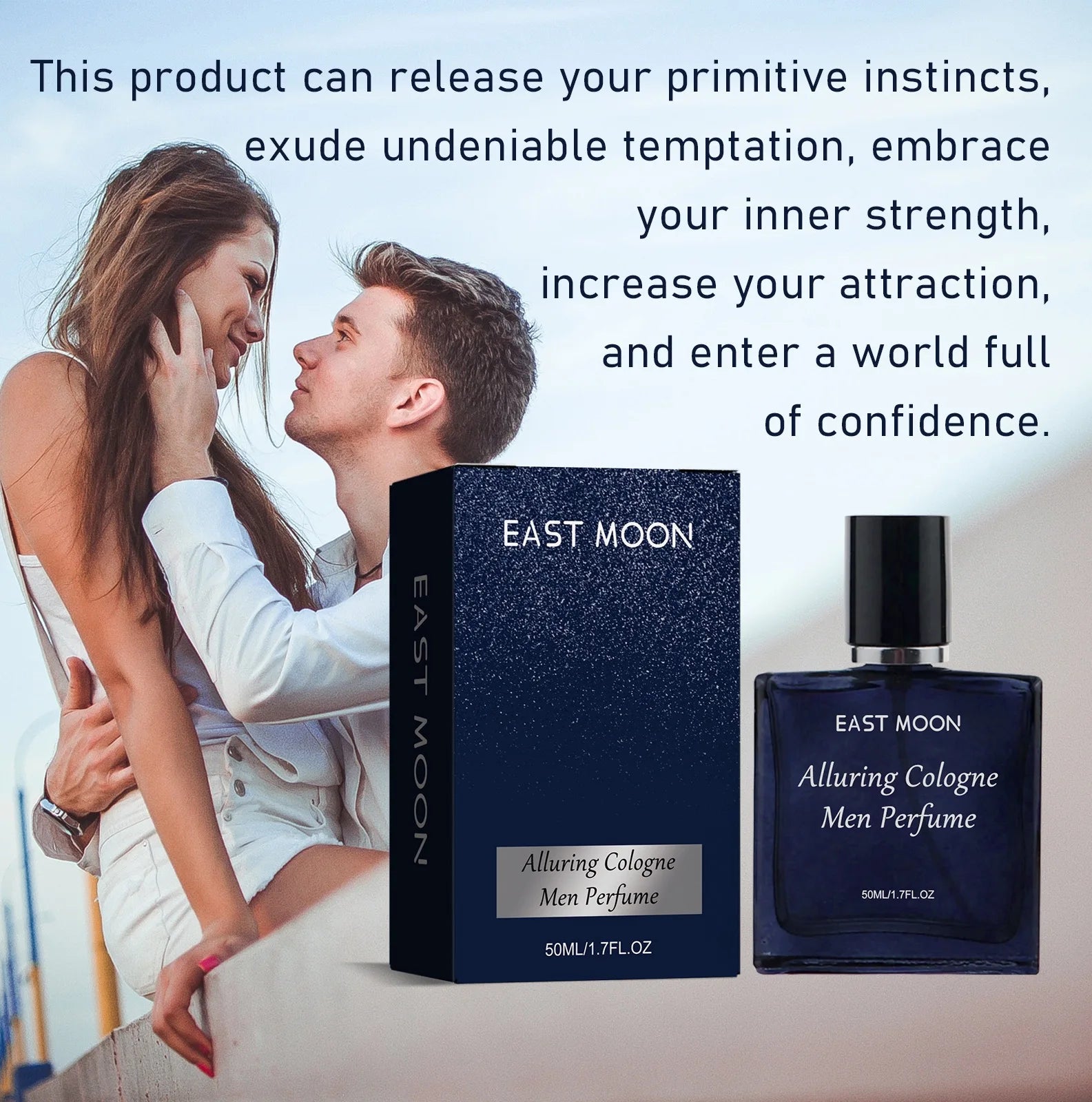 East Moon Cologne Homme 50ml – Parfum Floral Longue Durée Séducteur