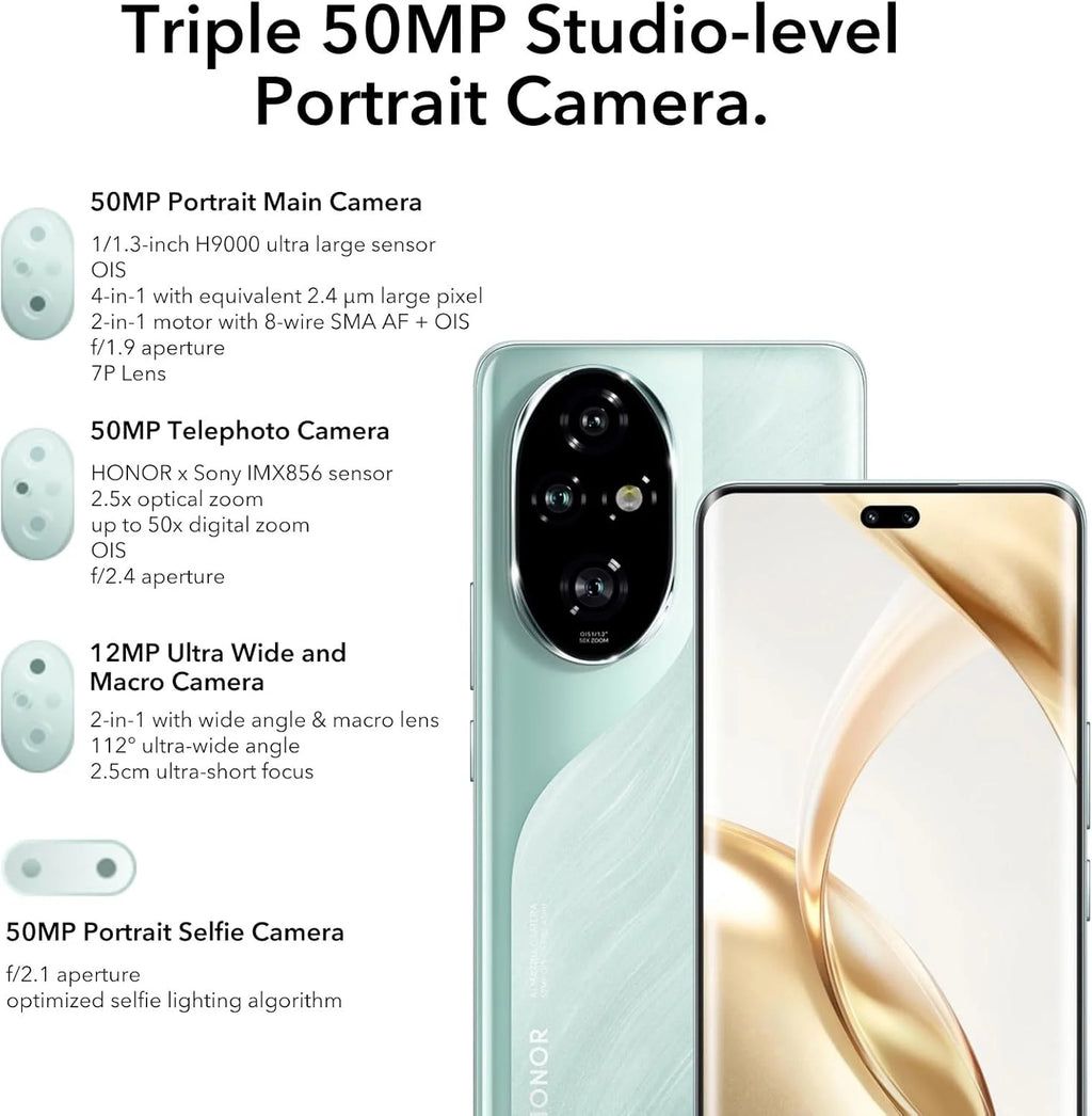 HONOR 200 Pro 5G Smartphone Snapdragon 8s Gen 3 6.78inches 120Hz AMOLED Display 5200mAh Battery 50MP Main Camera EU Version