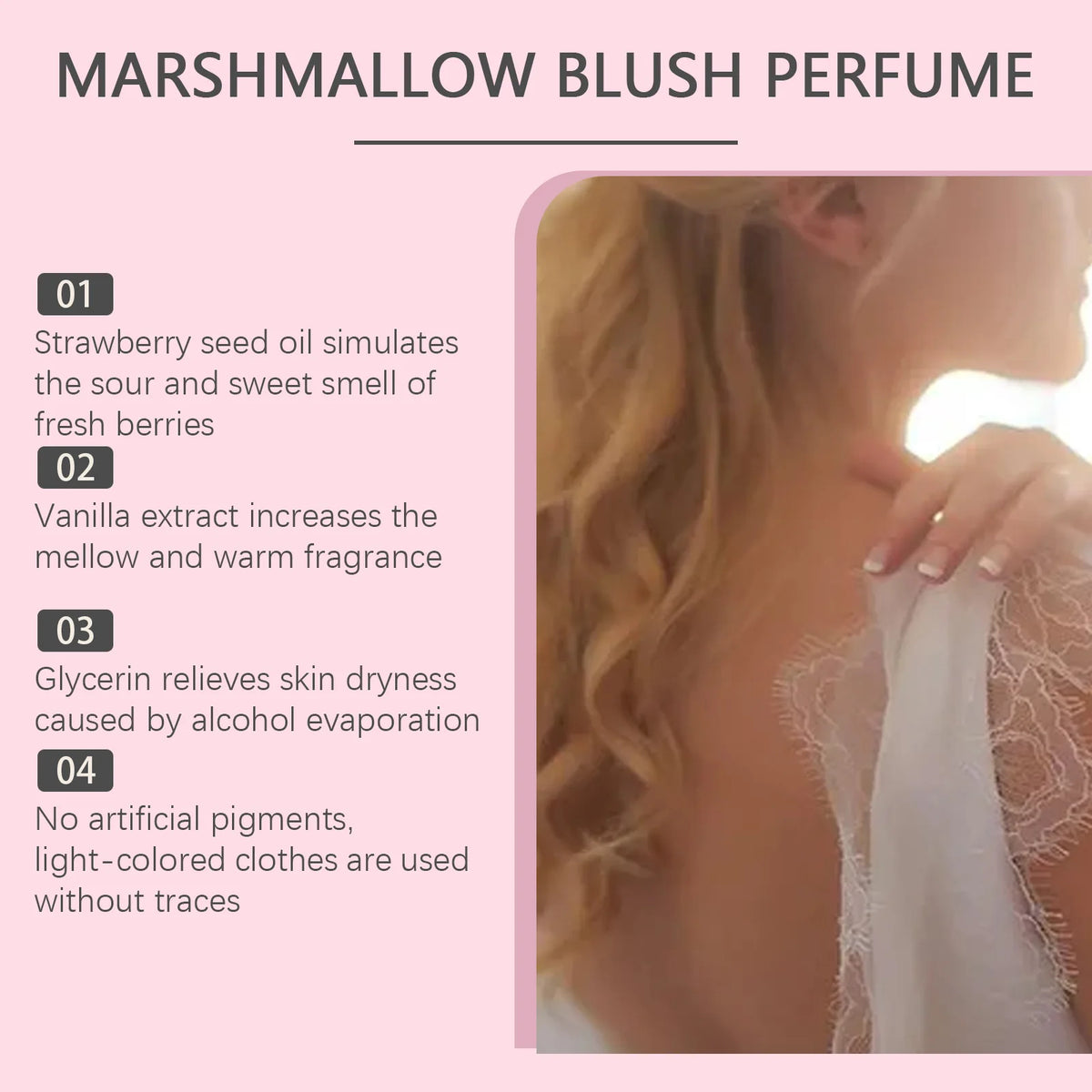 Roxelis Marshmallow Blush EDP Femme 50ml – Parfum Fraise Sucrée Romantique Longue Durée