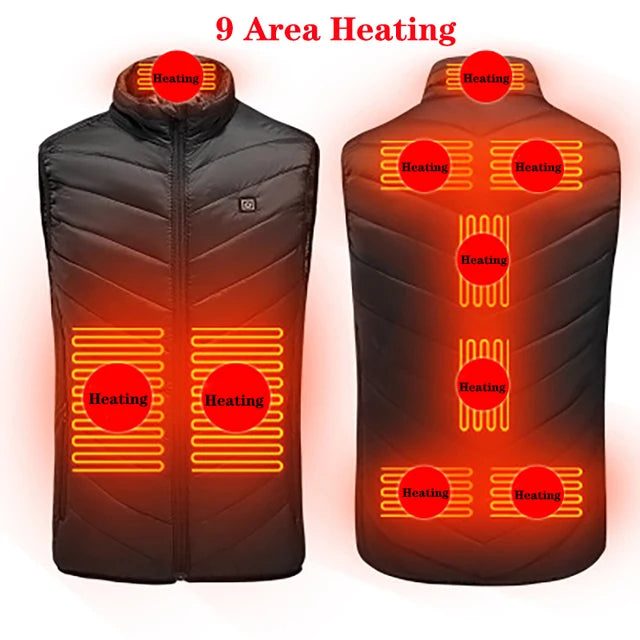 Gilet Chauffant Électrique USB – Homme & Femme, Multi-Zones, 3 Températures, Hiver