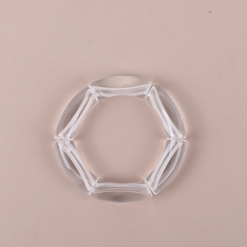 Bracelet Perles Acrylique Femme – Tube Bambou Géométrique Bohème | Cadeau Saint-Valentin