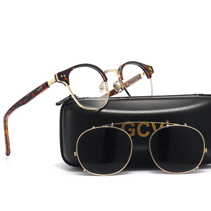 Lunettes de Soleil GCV Double Verres Amovibles – Style Steampunk Gothique Polarisées UV400