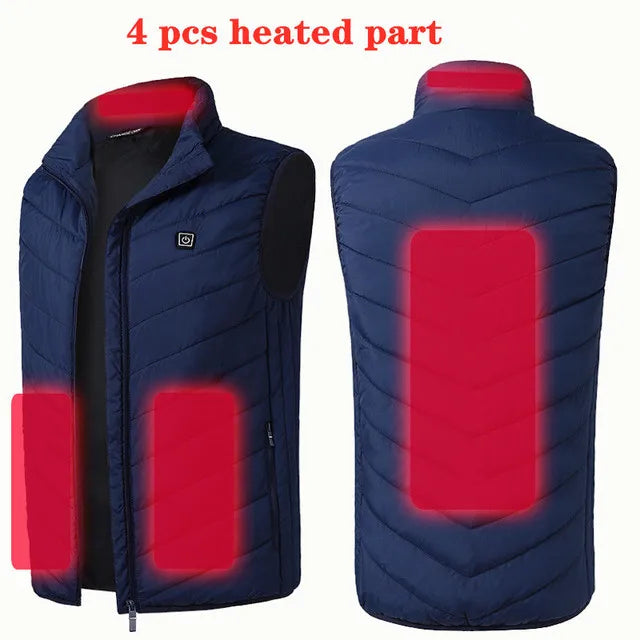 Gilet Chauffant Électrique USB – Homme & Femme, Multi-Zones, 3 Températures, Hiver