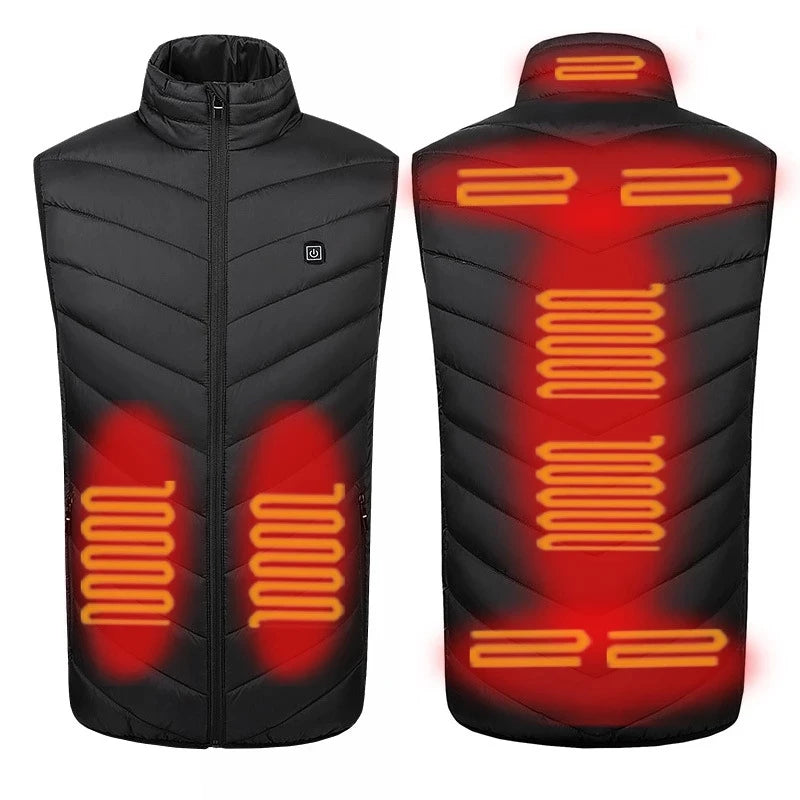 Gilet Chauffant Électrique USB – Homme & Femme, Multi-Zones, 3 Températures, Hiver