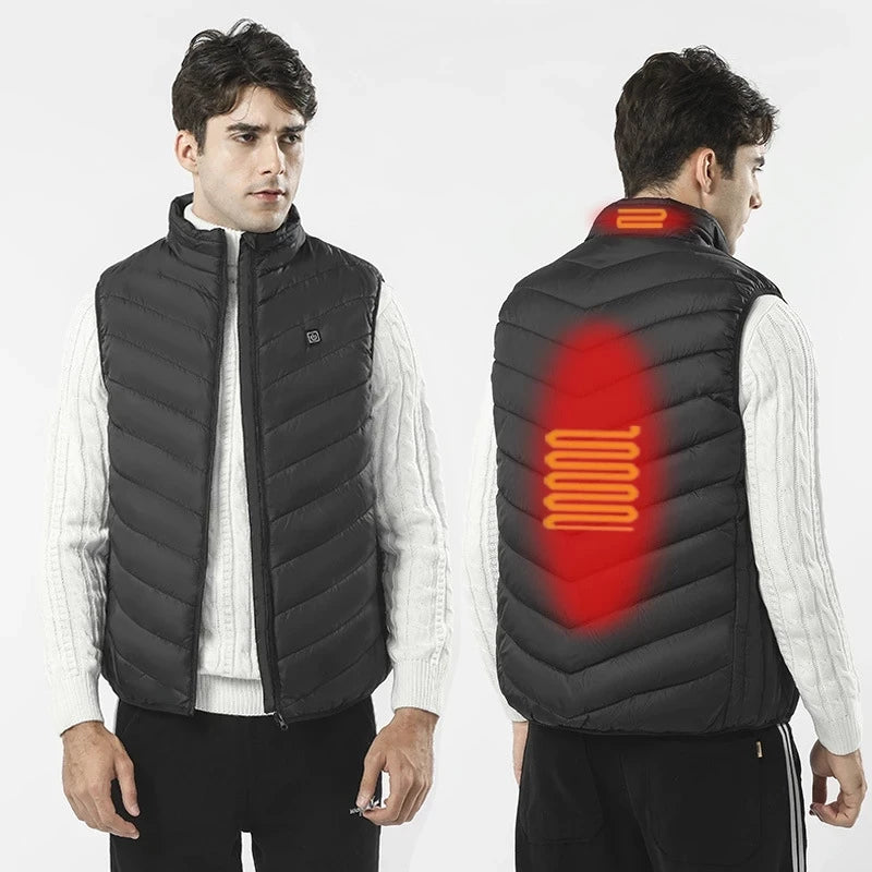 Gilet Chauffant Électrique USB – Homme & Femme, Multi-Zones, 3 Températures, Hiver