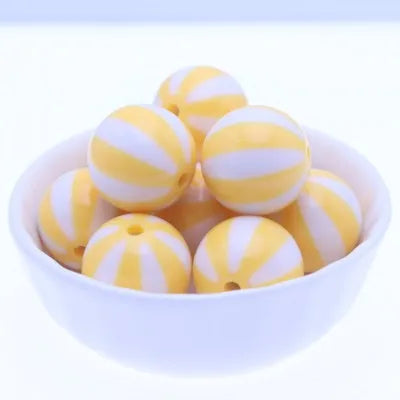 Hot Selling RENTAY RTXB20-12 20MM Multi-color Round Acrylic Gumball Print Strips Watermelon Beads DIY Jewelry Necklace