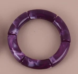 Bracelet Perles Acrylique Femme – Tube Bambou Géométrique Bohème | Cadeau Saint-Valentin