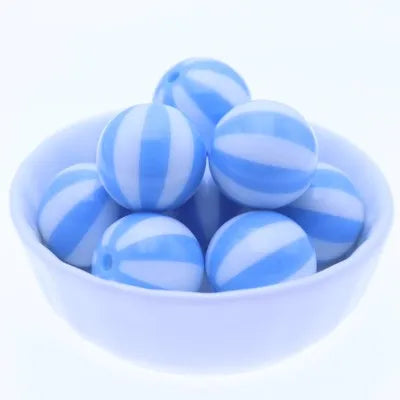 Hot Selling RENTAY RTXB20-12 20MM Multi-color Round Acrylic Gumball Print Strips Watermelon Beads DIY Jewelry Necklace