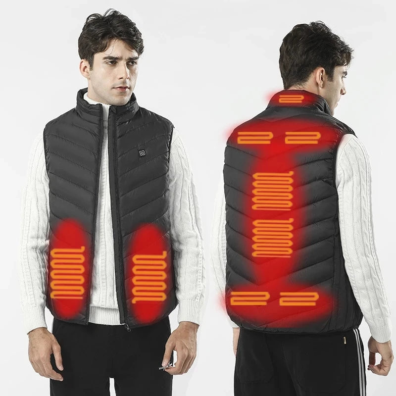 Gilet Chauffant Électrique USB – Homme & Femme, Multi-Zones, 3 Températures, Hiver