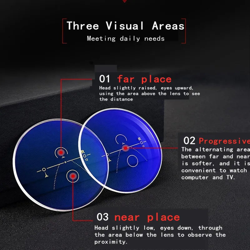 Ultra Light Tr90 Rimless Progressive Multifocal Reading Glasses Men Titanium Frame Anti Blue Light Presbyopic Eyeglasses 1.5