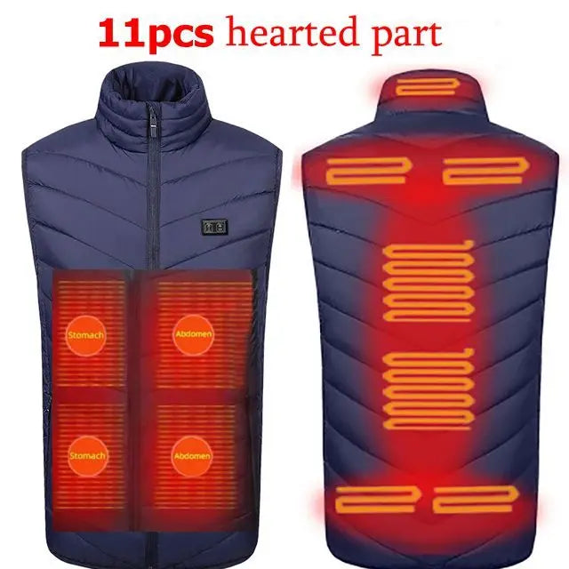 Gilet Chauffant Électrique USB – Homme & Femme, Multi-Zones, 3 Températures, Hiver