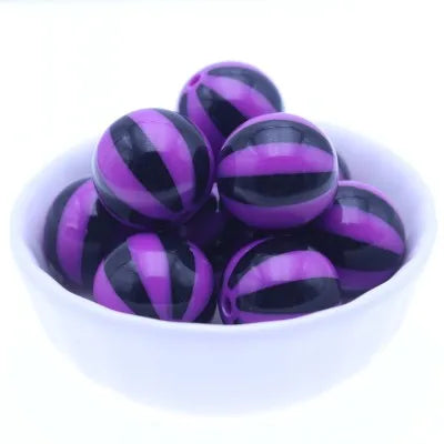 Hot Selling RENTAY RTXB20-12 20MM Multi-color Round Acrylic Gumball Print Strips Watermelon Beads DIY Jewelry Necklace