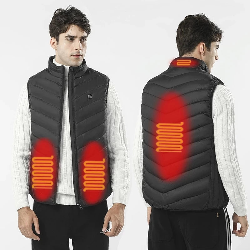 Gilet Chauffant Électrique USB – Homme & Femme, Multi-Zones, 3 Températures, Hiver