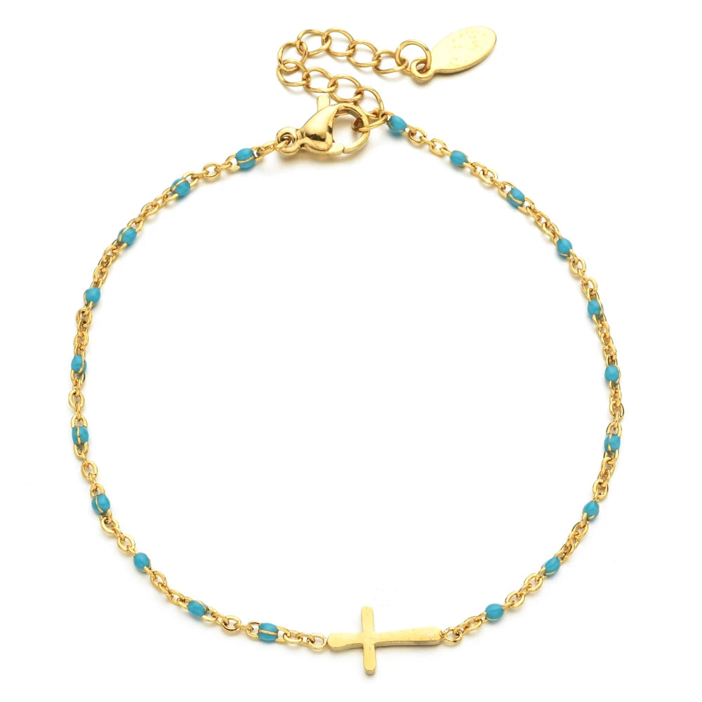 Bracelet Bohème Fin en Acier Inoxydable – Charme Géométrique Femme | ZMZY