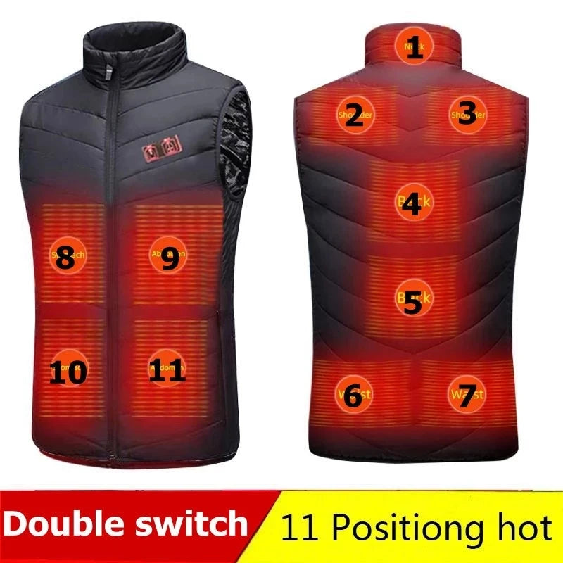 Gilet Chauffant Électrique USB – Homme & Femme, Multi-Zones, 3 Températures, Hiver