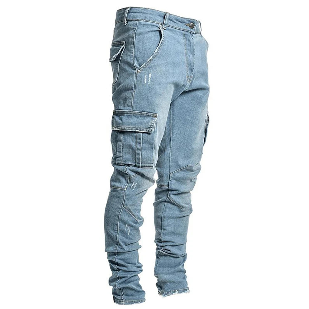 Jean Cargo Slim Homme Streetwear Multi-Poches 2 Coloris | Tailles S-XXXL
