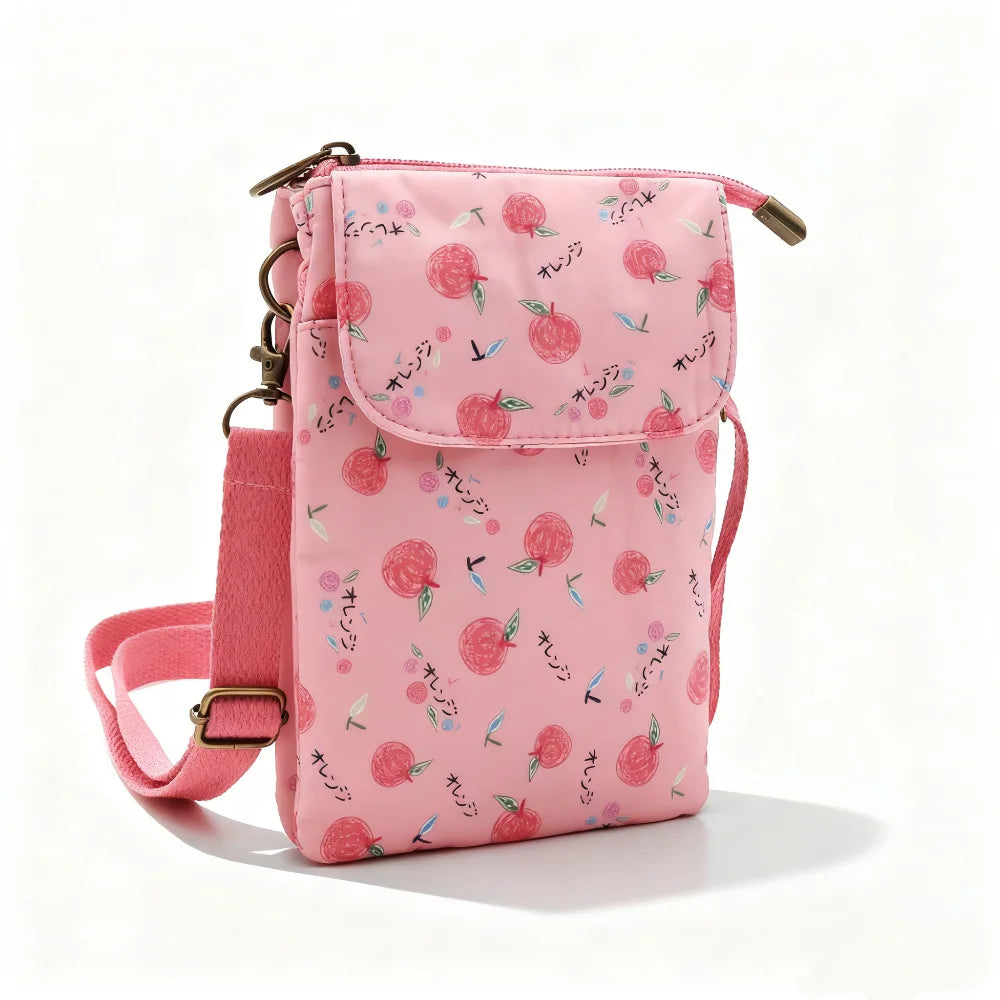 Versatile Print New Oil Painting Series 5-Layer Crossbody Phone Bag Rustic Fabric Women's Handbag Lightweight and Easy-to-Match