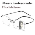 Ultra Light Tr90 Rimless Progressive Multifocal Reading Glasses Men Titanium Frame Anti Blue Light Presbyopic Eyeglasses 1.5