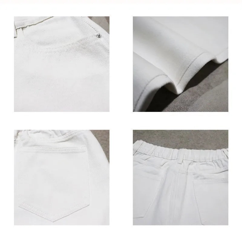 Jean Blanc Homme Loose Straight Streetwear Unisexe | Toutes Saisons