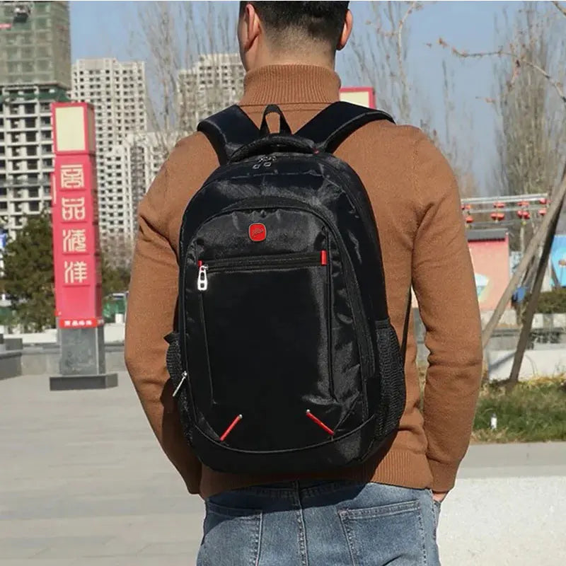 Sac à Dos Étudiant Grande Capacité – Nylon Casual Couleur Unie | Multifonction | Unisexe
