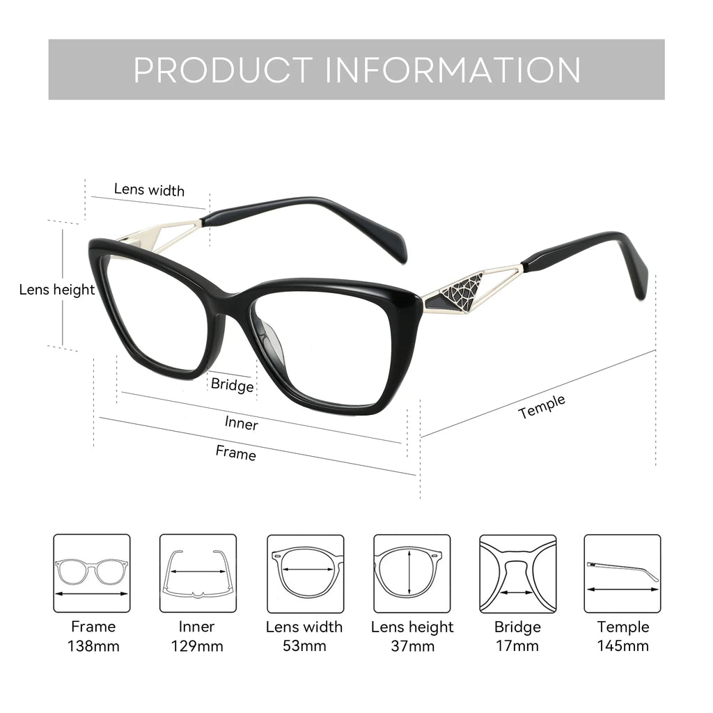 Montures Optiques ZENOTTIC Œil-de-Chat en Acétate – Style Fashion Femme MG6592