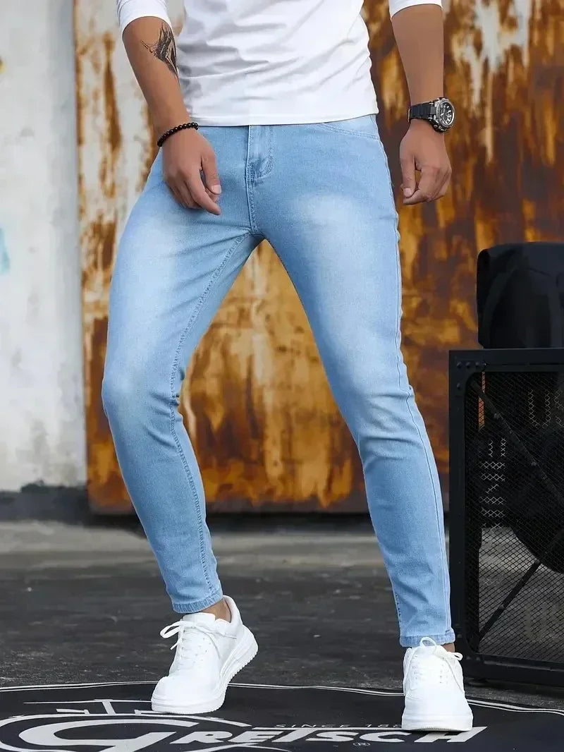 Jean Skinny Slim Homme 3 Coloris Street Style Hip-Hop Stretch Tailles 28-38