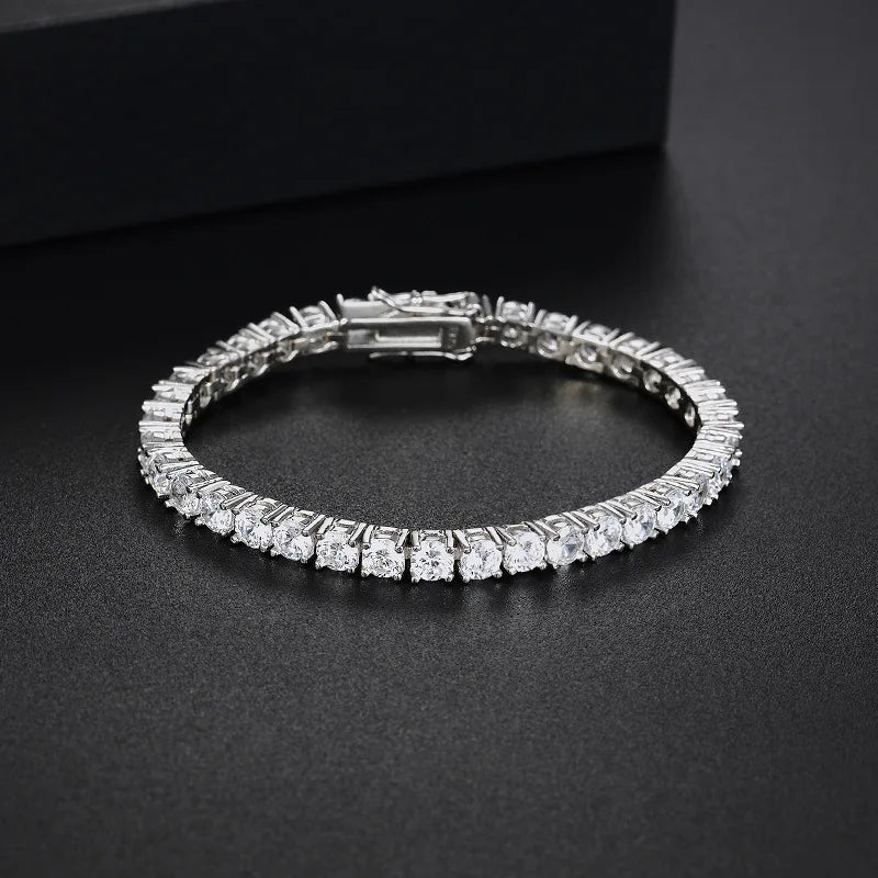 Bracelet Moissanite en Argent Sterling 925 – 3 à 7mm | Diamant D VVS1 Certifié GRA
