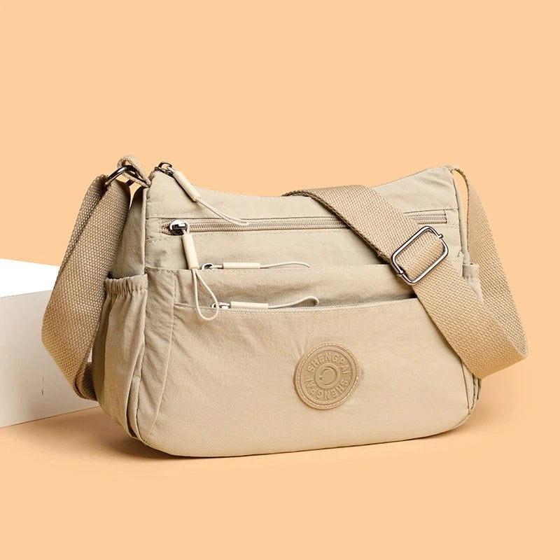 Sac Bandoulière Femme Multi-Poches – Nylon Léger, Casual & Polyvalent