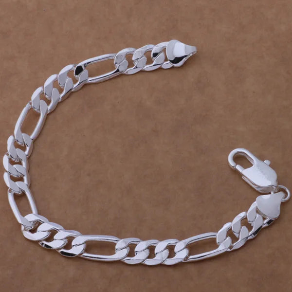 Bracelet Charm en Argent Sterling 925 – Chaîne Perlée Romantique pour Femme