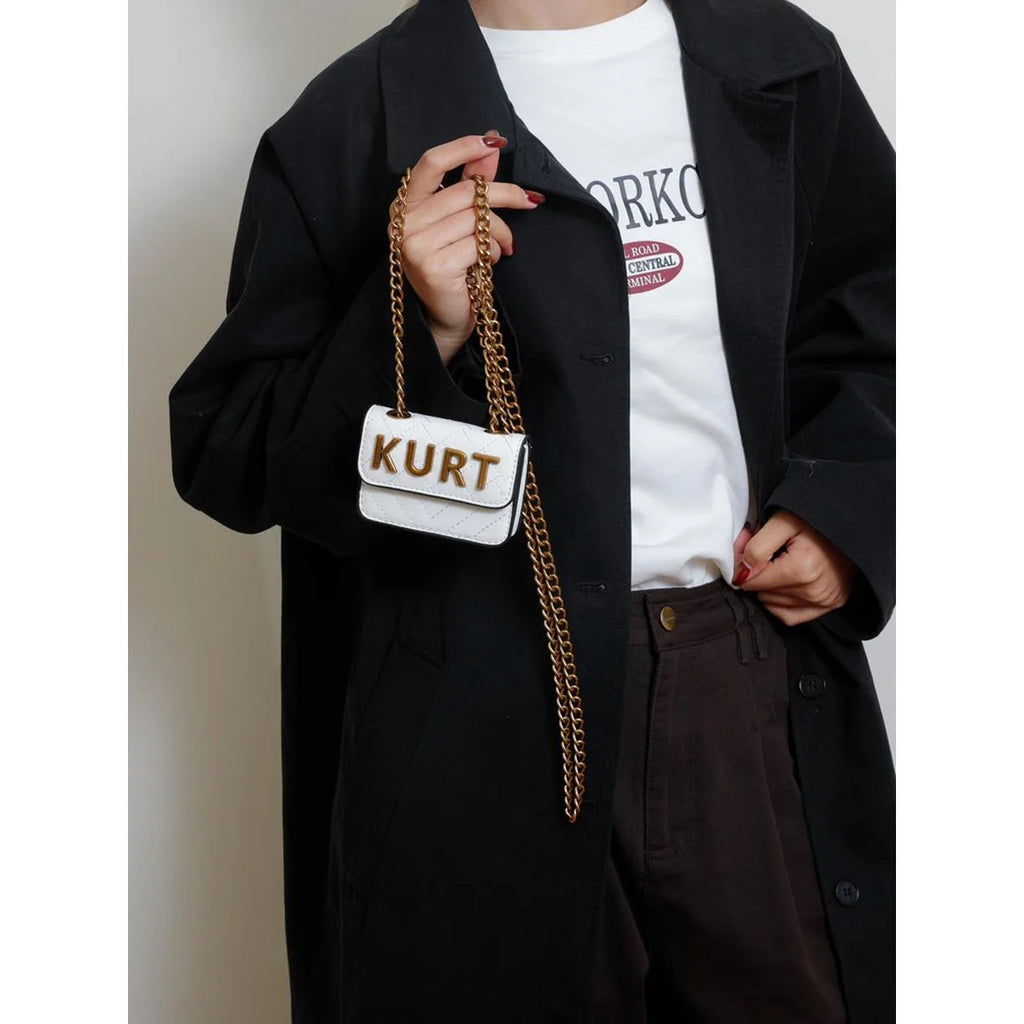 Mini Sac Bandoulière Magnétique Femme – Rabat Lettre & Chaîne Dorée