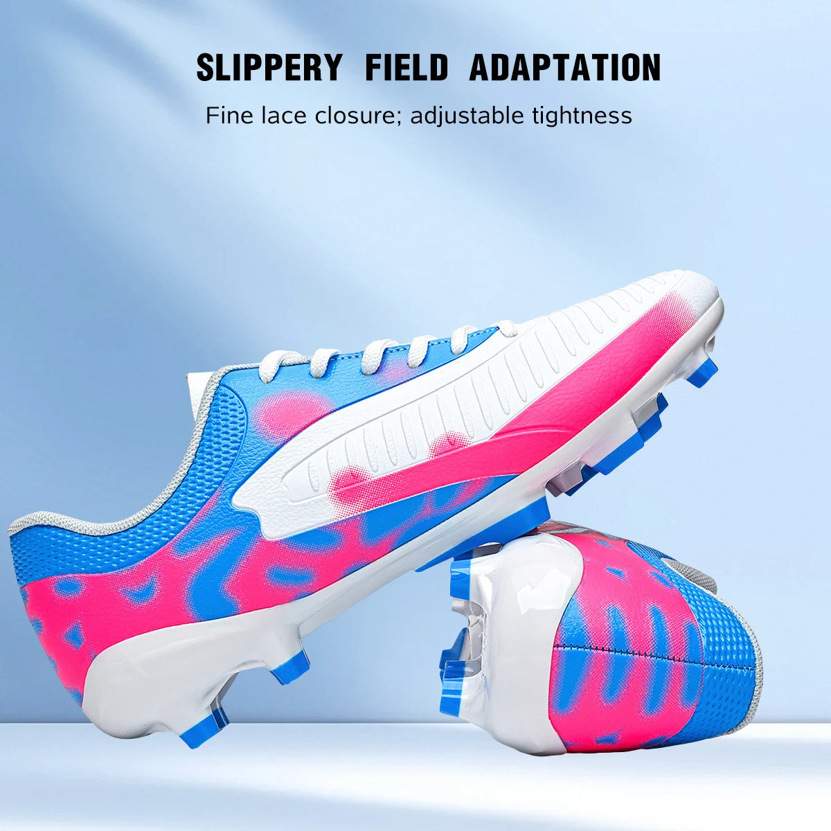 Chaussures de Football Homme AG/FG – Tige PU Souple, Semelle TPU Antichoc, Crampons Longs