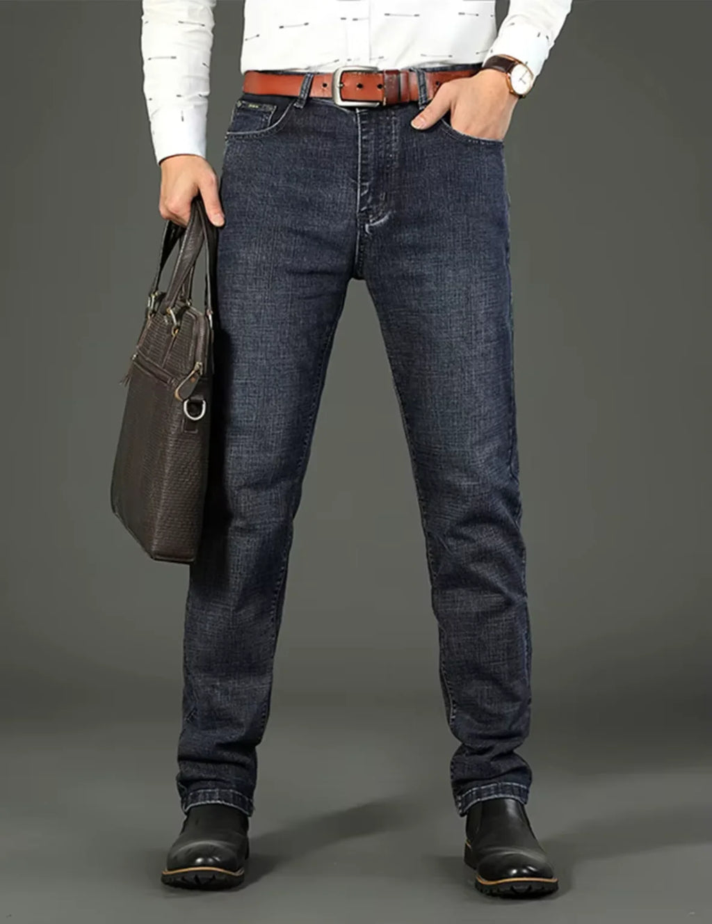 Jean Droit Homme Stretch Business Casual – Coupe Classique Printemps Été