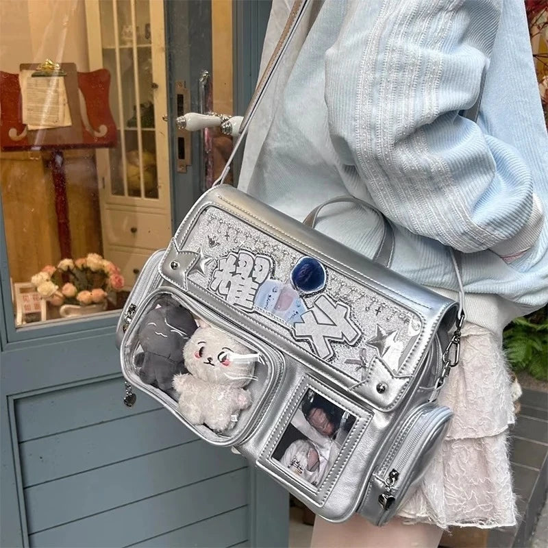 Grand Sac Ita Bag Y2K Kawaii Harajuku – Poche Transparente DIY, Grande Capacité, 6 Coloris, 30x24x10cm