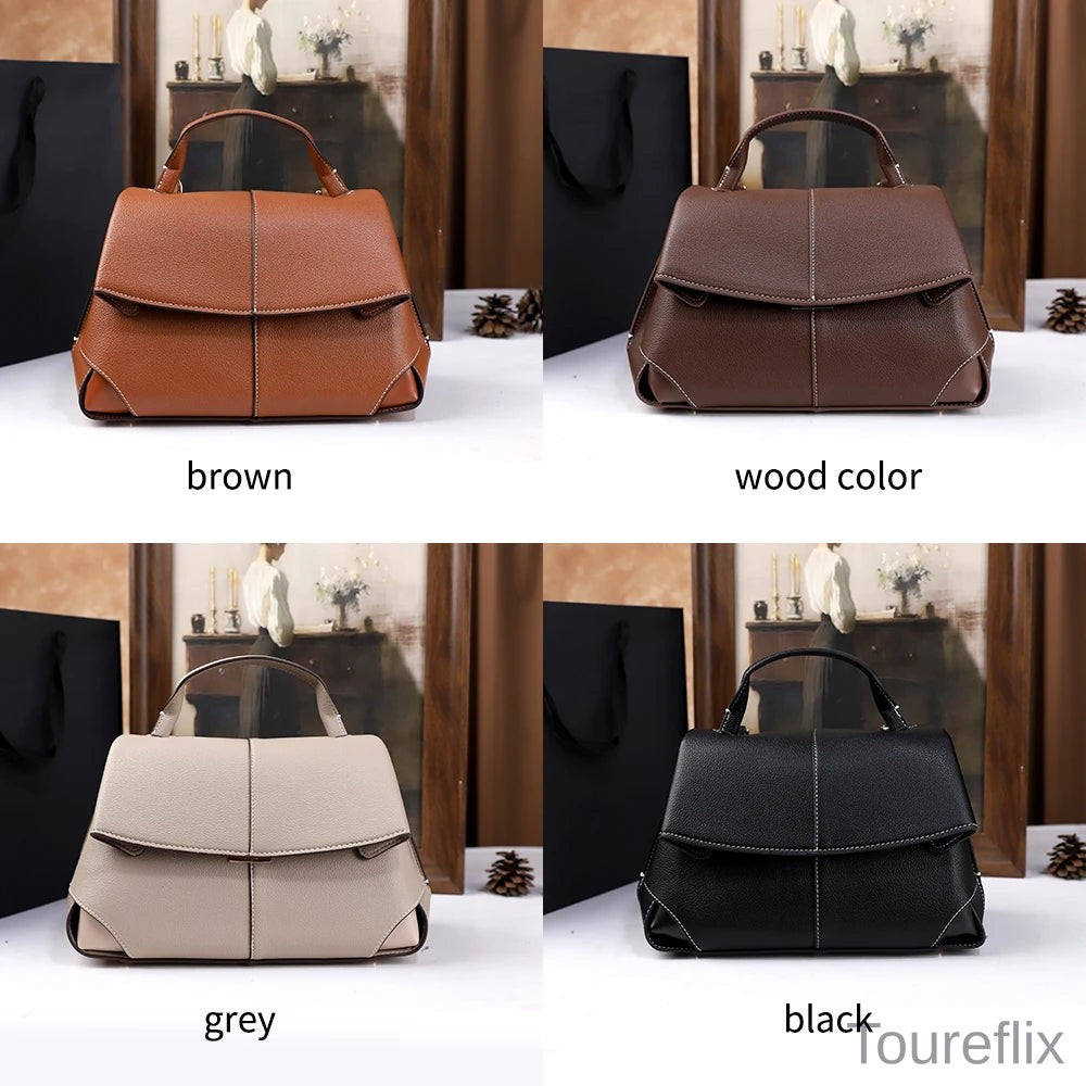 2026 New Retro Simple Handbag Versatile and Elegant Solid Color Shoulder Crossbody Bag Handbag Commuter