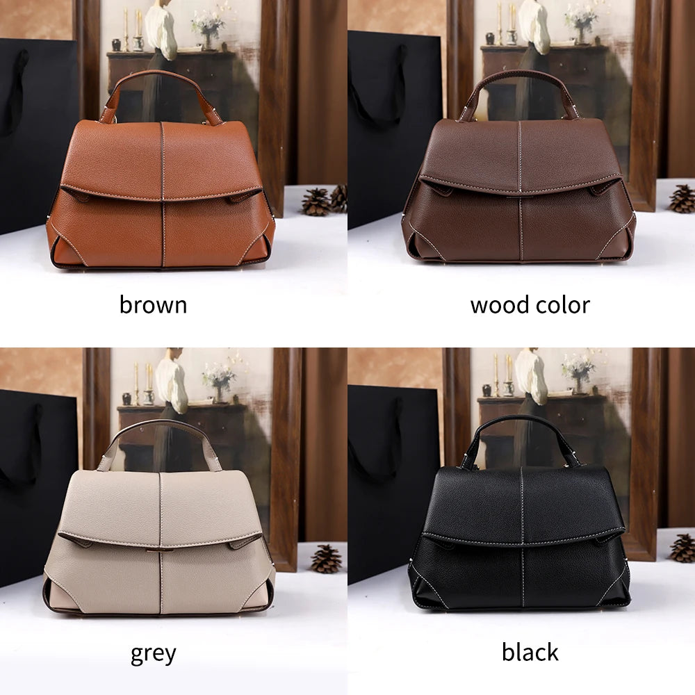 2026 New Retro Simple Handbag Versatile and Elegant Solid Color Shoulder Crossbody Bag Handbag Commuter