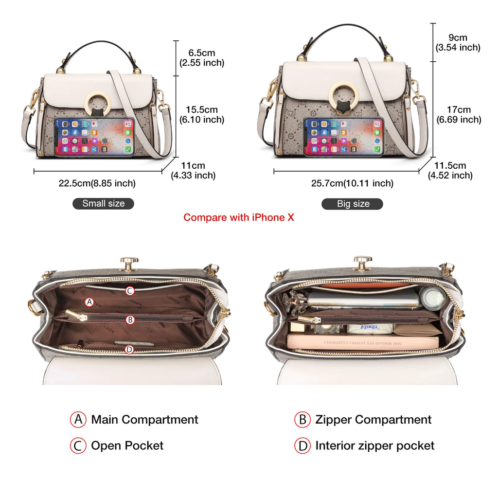 FOXER Brand 2026 New Handbag Women's Shoulder Bag Light Luxury PVC Leather Female Crossbody Purse for Mom Large Capacity Bag