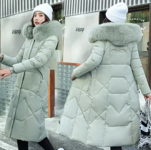 Parka d'Hiver Mi-Longue Femme – Manteau Matelassé à Capuche Col Fourrure, Chaud & Élégant