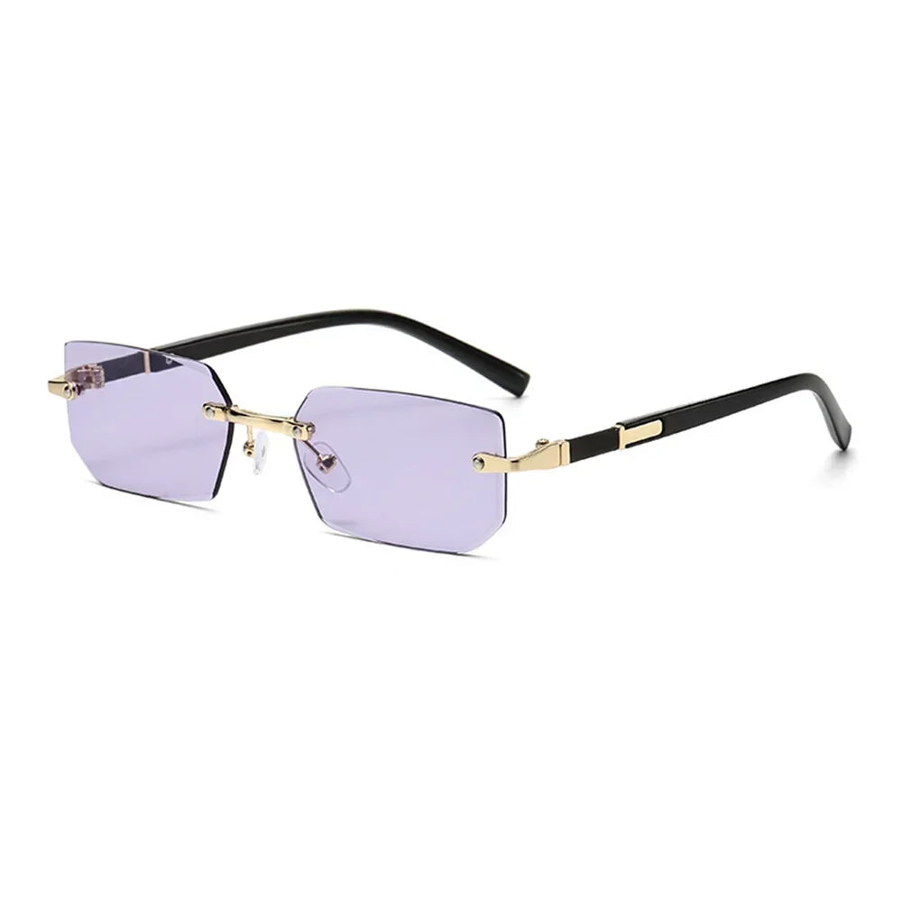 Lunettes de Soleil Sans Monture Rectangulaires Y2K – Unisexe