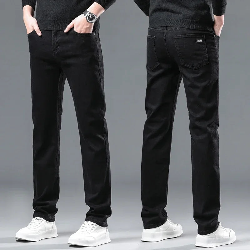 Jean Homme Slim Fit Doublé Polaire – Chaud Stretch Automne Hiver