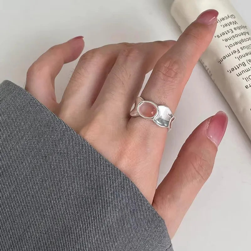 Bague Lotus en Argent Sterling 925 Femme – Texture Rétro & Ajustable | Cadeau Bijou